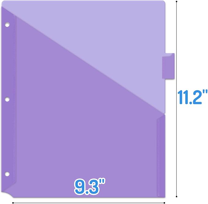 Forvencer 8 Count Dividers with Two Pockets, 8 tabs Binder Dividers for 3 Ring Binder Organizer, Multicolor, 3 Sets