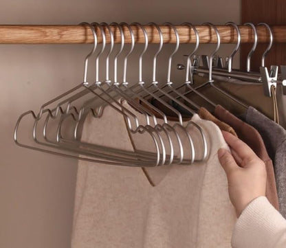 Premium Matte Silvery Aluminum Coat Hangers 20 Pack, 16.2” Extra Smooth & Durable Metal Shirt Dress Hanger,Aluminum Alloy Hanger,Clothing Support,Clothing Hang