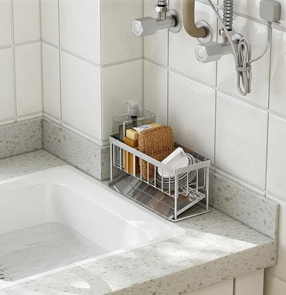Mukkuri Sink Caddy - Kitchen Sink Organizer - Quick Draining, 304 Stainless Steel Tray