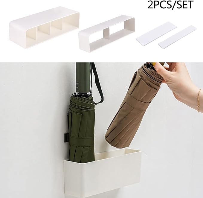 Umbrella Stand Rack, Umbrella Holder For Entryway, Height Adjustment Space Saving Storage Organizer With Drip Tray for Hotel Hallway Home Office, No Drilling(COLOR:White)