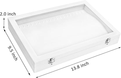 Vicoter Velvet Necklace Display Jewelry Tray 20 Hook Necklace Tray Necklace Pendant Jewelry Tray for Women and Girls