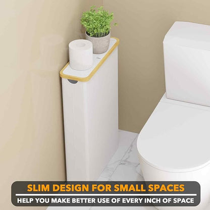SpaceAid Extra Large Toilet Paper Storage with Lid, Hold up to 24 Regular Rolls or 18 Mega Rolls, Slim Toilet Paper Basket Holder Bin Container, Bathroom Accessories Organizer, White