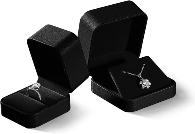 Necklace Jewelry Box, Leather Jewelry Box For Men,Premium Small Gift Boxes,Luxury Jewelry Gift Boxes For Necklaces (Black)