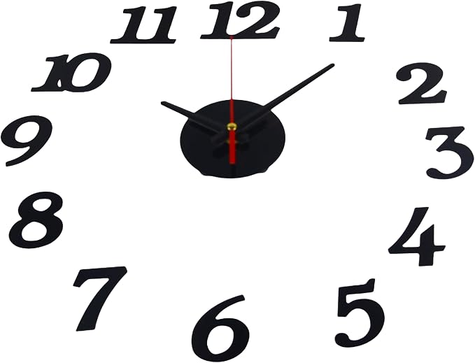 OceeK DIY Wall Clock, Modern Silent Non-Ticking, Battery Operated, 3D Quality Quartz Frameless Wall Closks,8-15" Round