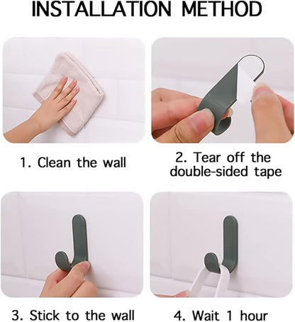 12 Pack Adhesive Hooks Utility Wall Hooks Key Hooks for Wall Decorative Key Holder Rack Self Adhesive Wall Hooks for Towels, Hats, Shower, Kitchen, Living Room, Office