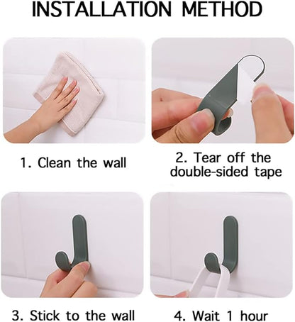 Adhesive Hooks Utility Wall Hooks Key Hooks for Wall Decorative Key Holder Rack Self Adhesive Wall Hooks for Towels, Hats, Shower, Kitchen, Living Room, Office(6 Pcs)
