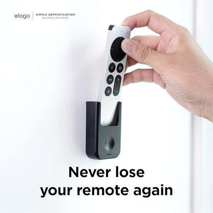 elago Universal Remote Holder Mount Compatible with Apple TV and All Other Control Devices - Adhesive Tape or Screw Mounting Options, Available Wired Charging [Small] [3rd & 2nd Gen] [White]