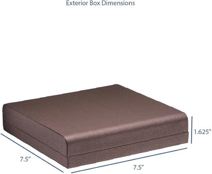 Luxury Weave Texture Large Necklace Box - Chain & Long Necklace Jewelry Gift Box for Men & Women - Necklace Case with Soft Suede Interior and Matching 2-Piece Outer Box