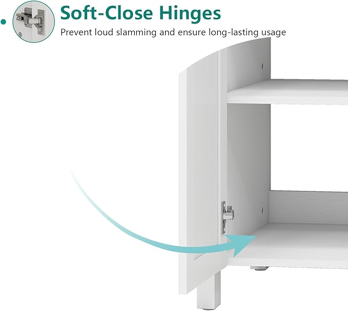 YOURLITE Bathroom Vanity, 24" Modern White Bathroom Cabinet