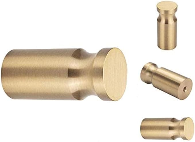 YANGQIHOME Pack of 4, Solid Gold Brass Coat Hooks Wall Hanger Mounted Bathroom Hook Kitchenware Organizer Lavatory,Clothing Store, Hotel, Cafe,Hat,Towel,Heavy Duty Contemporary Decorative (Concave)