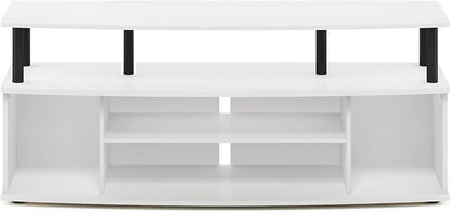 Furinno Jaya Large Entertainment Center Hold up to 55-in TV, Inch, White/Black