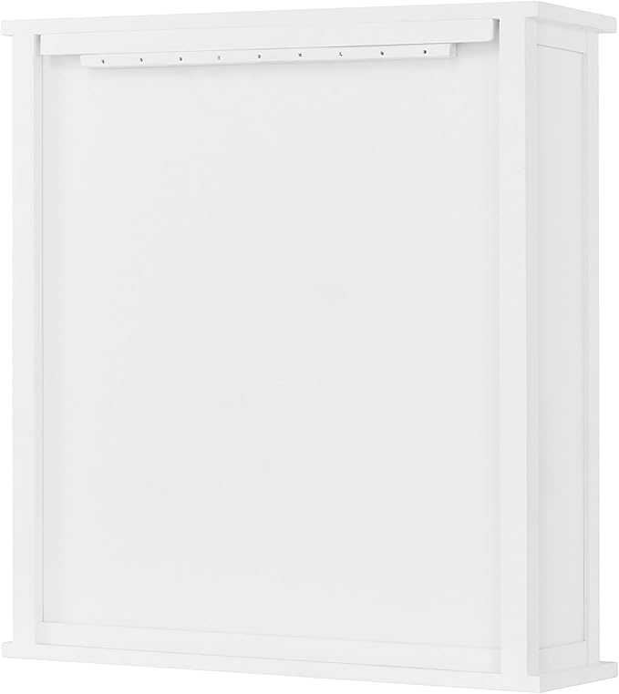 Alaterre Furniture Coventry 27W x 29H Wall Moted Bath Storage Cabinet with Two Doors and Open Shelf