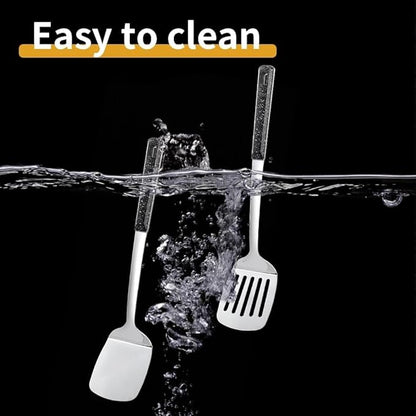 Metal Spatula, Heavy Duty Stainless Steel Spatula with Heat Resistant Handle, Thickened Steel Kitchen Spatula for Cooking, Frying, Pancakes, Eggs, Fish & Daily Kitchen Use