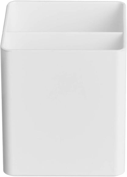 Amazon Basics Plastic Desk Organizer Pen Cup White | Holds Pens/Pencils