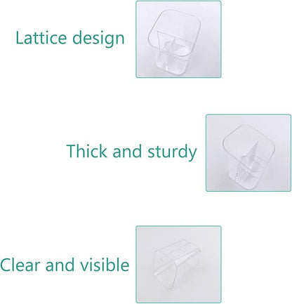 Acrylic Clear 3 Slots Pencil Pen Holder for Desk, Desktop Makeup Brush Storage Organizer Pen Cup Stand for Office School Home