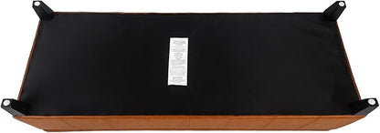 Homebeez 51" Faux Leather Storage Ottoman Bench, Tufted Rectangular Foot Rest Stool (51" Dark Orange)