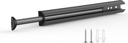 Valet Rod 14-Inch，Tenovel Pull-Out Closet Clothes Rust-Free Closet Hanging Clothes Hat Rack Rod -Gunmetal Gray