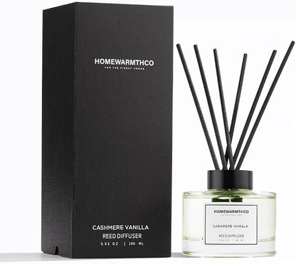 Cashmere Vanilla Reed Diffuser Set-Premium Fragrance Reed Diffusers for Home. Office, Bathroom, Kitchen, Shelf and Home Décor - Long-Lasting Scent with Non-Toxic essential Oils Diffuser 5.63 oz, 160ml