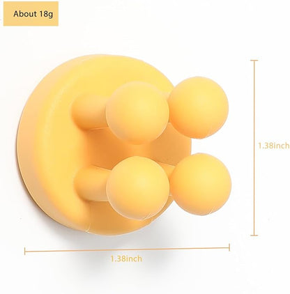Razor Holder Shaver Hook Hanger Stand - 4Pcs Silicone Toothbrush Holders for Shower Wall Mounted Self Adhesive Cute Utility Dorm Room Bathroom Kitchen Organizer Storage Hook for Hanging Loofah Towel