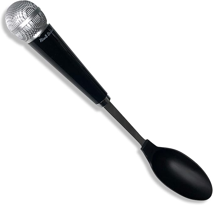Rise8 Studios Microphone Spoon Kitchen Utensil - Fun Novelty Cooking Gadget & Unique Gift for Musicians, Singers, Karaoke Stars - Music Themed Housewares