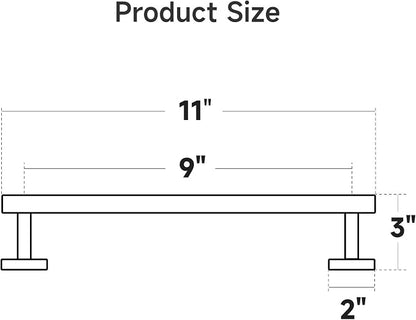 USHOWER Matte Black Hand Towel Bar, 9-Inch Towel Racks for Bathroom Wall-Mounted, SUS304 Stainless Steel Towel Rod (Total Length 11-Inch)