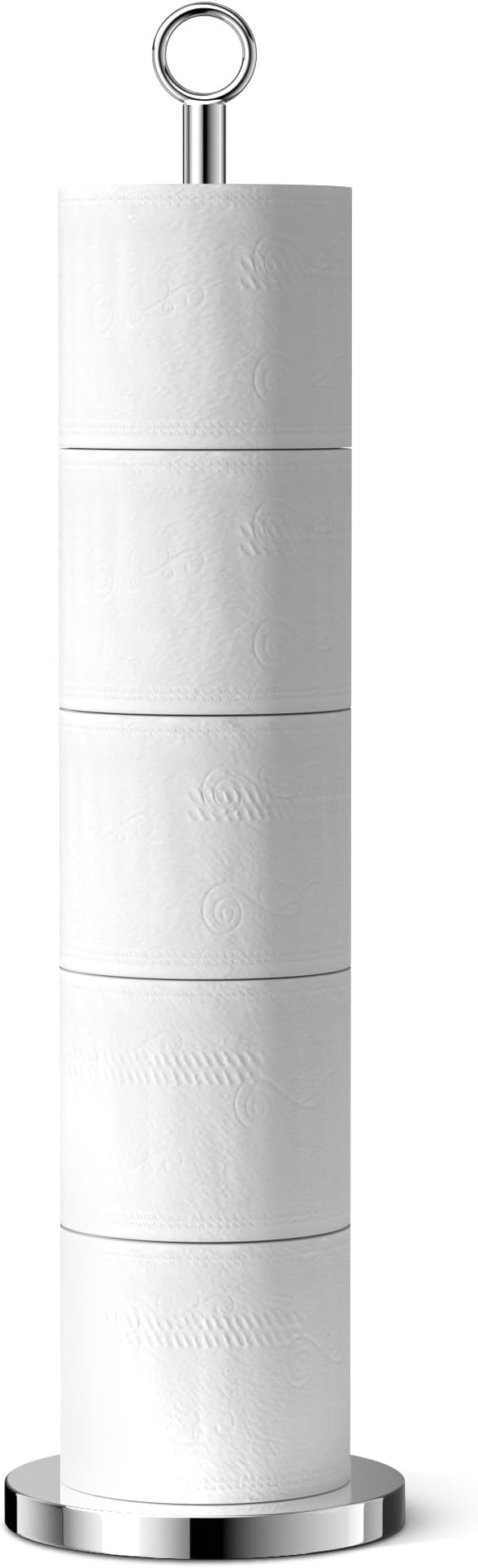 Toilet Paper Holder Stand(with Reserve Function), Free-Standing Spare Rolls Storage Holder, Stainless Steel