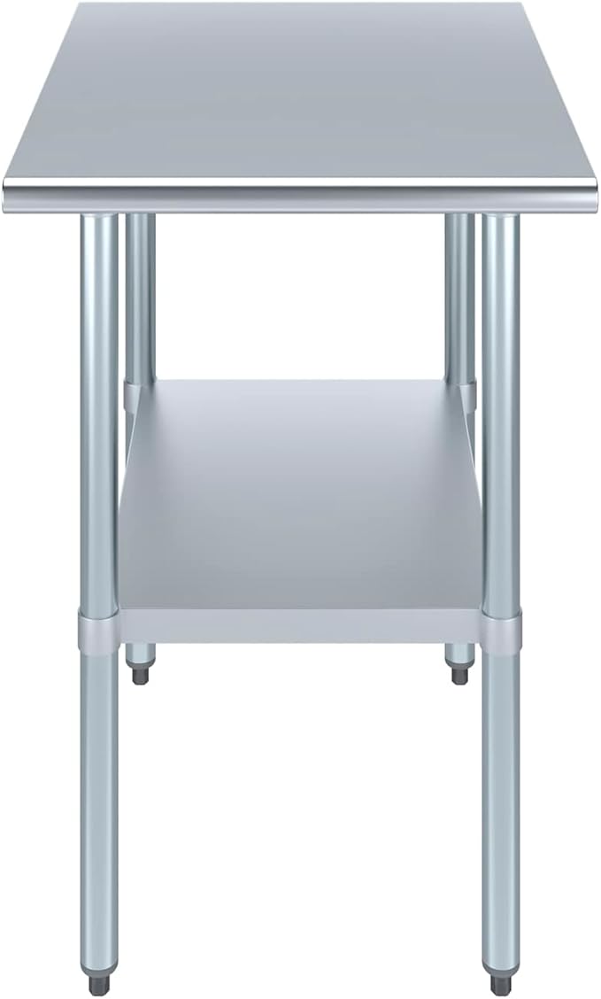 AmGood 30 in. x 24 in. Stainless Steel Work Table | Metal Kitchen Food Prep Table | NSF