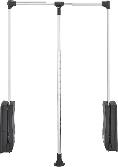 Rev-A-Shelf 21.5 to 26 Inch Pull Down Adjustable Side Mounted Closet Rod for Cabinets with Telescoping Handle and Hardware, Chrome, CPDR-1826