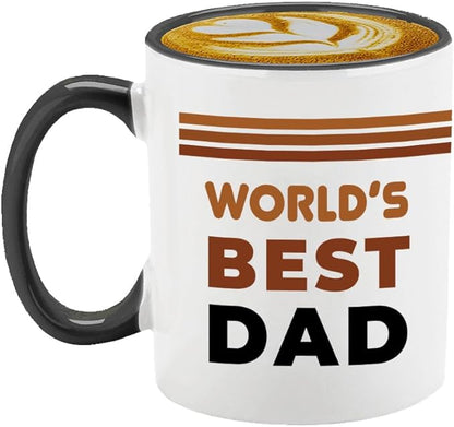 Veracco World's Best Dad Mug Gifts For Father Gift Funny Birthday Gifts for Men Birthday For Dad Men Husband Grandpa Friends Coworker Uncle (Black, 11oz)