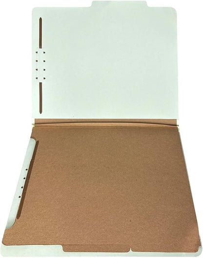Amazon Basics Sturdy Pressboard Classification File Folders with Fasteners, Dividers, 2" Expansion for Documents Organization, 11.97 x 10.55 inch, Green, 10-Pack