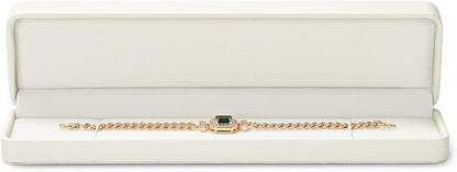 Oirlv Luxury Leather Long Chain Bracelet Necklace Storage Box Velvet Interior Gift Case, Premium Gorgeous Jewelry Display Box for Wedding,Engagement,Proposal,Birthday(Creamy-white)