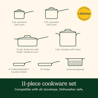 Cuisinart 11-Piece Matte Black Elegance Cookware Set, MBK89-11
