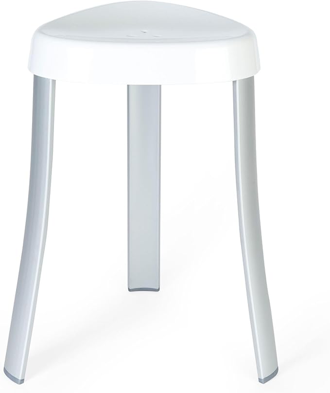 Better Living Products 70060 SPA Seat Shower Stool with Rust Proof Aluminum Legs, White,15.25" x 15.25" x 18"