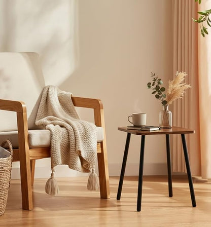 FORAOFUR Side Table, Rectangular Wooden Small End Table, Small Accent Table for Living Room, Bedroom and Balcony, Modern Side Tables for Spaces Home Decor, Easy Assembly