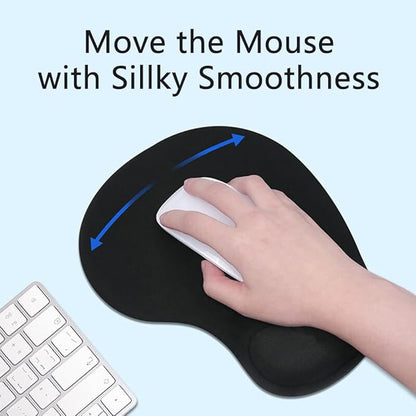 Ergonomic Mouse Pad with Wrist Rest, Gel Wrist Support Mousepad, Pain Relief Laptop Computer Mouse Pad, Non-Slip Mouse Pads for Office & Home (Blue)
