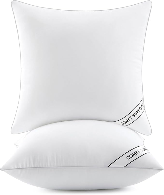 MIULEE 18x18 Inch Pillows Inserts, Pack of 2 Down Alternative Virgin Filling Comfy Support Throw Pillows for Sofa Couch Bed