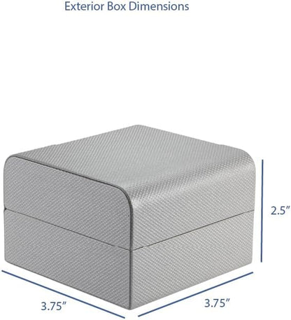 Premium Weave Texture Pillow-Style Watch Box & Bangle Box for Men & Women - Soft Ivory Suede Interior Bracelet/Bangle & Watch Case - Ideal for Watch & Bracelet Jewelry Gift Box Display
