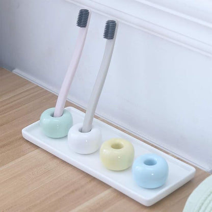 Ceramic Vanity Tray Small Rectangle, Bathtub Tray Bathroom Organizer, Cosmetics Holder for Tissue Candle Towel Plant Jewelry Ring Dish Dresser Perfume Shampoo-White(2 Pcs)(Large)