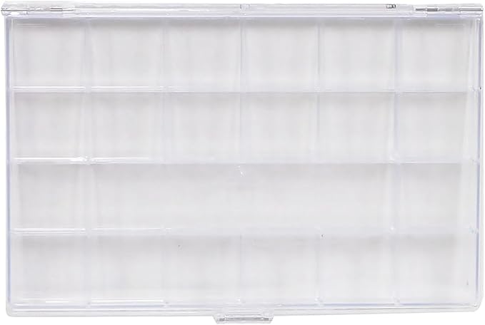 Everything Mary 21-Compartment Bead Storage Box – Clear Organizer for Diamond Painting, Jewelry, Craft Beads & Tools – Durable Plastic Case for Diamond Art, Small Items & DIY Projects