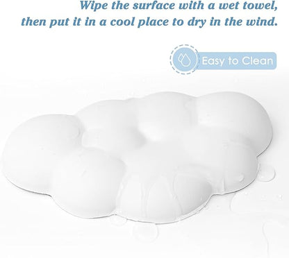 Cloud Wrist Rest Cushion for Mouse Ergonomic Soft PU Leather Memory Foam Wrist Pain Relief Mouse Wrist Support Pad with Anti-Skid Base for Office School Home Laptop & Computer Mouse (White)