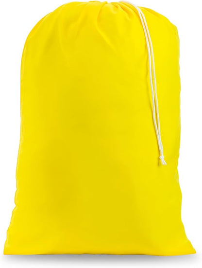 Handy Laundry XL Nylon Laundry Bag, Heavy Duty 30" x 40" - Locking Drawstring Closure, Machine Washable, Rip & Tear Resistant Wash Sack for Travel, Dorm, Hamper Liner, 60 lb Capacity, Yellow