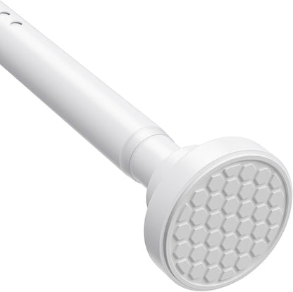 MEXAU White Tension Curtain Rod 40-148 Inch Long Tension Rod 1.26" Spring Tension Curtain Rod Adjustable Curtain Rods No Drilling Tension Shower Rod Curtain Tension Rod for Bathroom Windows Doorways