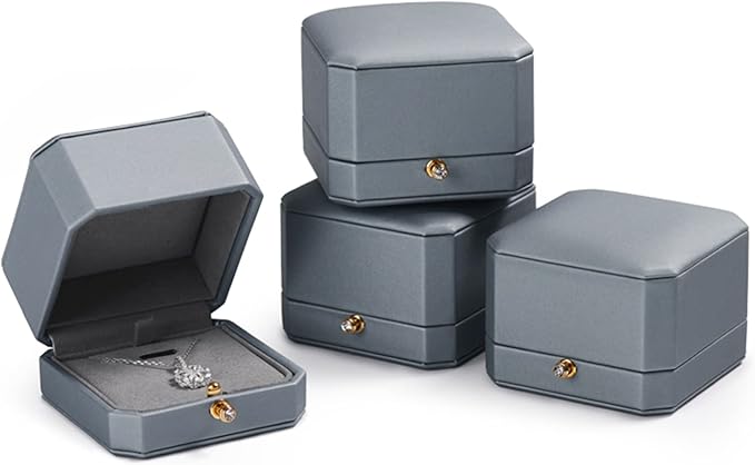 Premium Leather Necklace Pendant Box Jewelry Gift Box Jewelry Necklace Earrings Gift Box