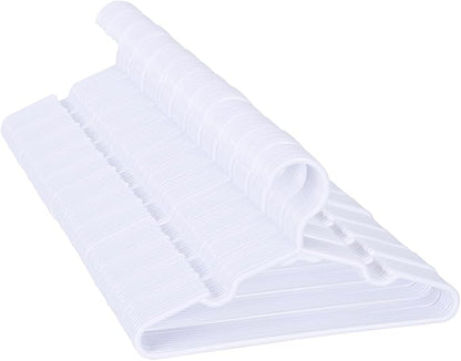 120 Pack White Kids Hangers 11.6 Inch - Baby Clothes Hangers for Toddler & Child, Durable Plastic Children's Hangers for Closet, Pants, Coats, Skirts (Non-Slip, Space-Saving)