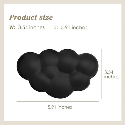 Cloud Wrist Rest Cushion for Mouse Ergonomic Soft PU Leather Memory Foam Wrist Pain Relief Mouse Wrist Support Pad with Anti-Skid Base for Office School Home Laptop & Computer Mouse (Black)