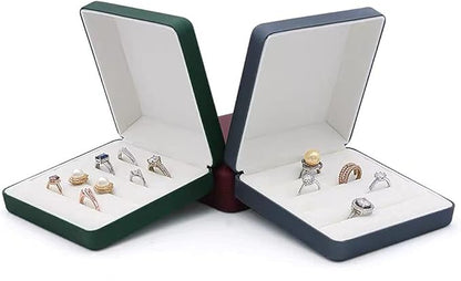Small Ring Organizer Box, Portable Rings Jewelry Holder Case, Modern Ring Storage Tray Fit for Women,Girl for Travel (red)