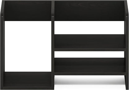 Furinno Hermite Desk Organizers, Office Organization with Accessories and Vertical File Holder, Desktop Book Shelf, for Office Supplies, Desk Accessories, for Study Room, Dorm, Black Espresso
