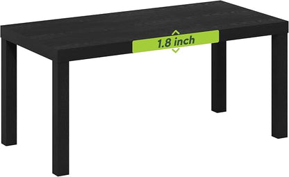 Furinno CLASSIC Coffee Table, Modern Rectangle Coffee Table with 1.8" Triple Thick Tabletop, Side Table, Toolless Assembly, for Living Room, Home Office, Black