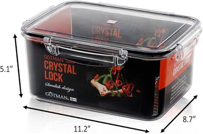 Airtight Food Storage Container With Lid (169.1 oz, With Removable Drain Tray)-BPA-Free | Dishwasher, Microwave & Freezer Safe | Leak-Proof Lids | Kimchi Storage Container | Fresher Food