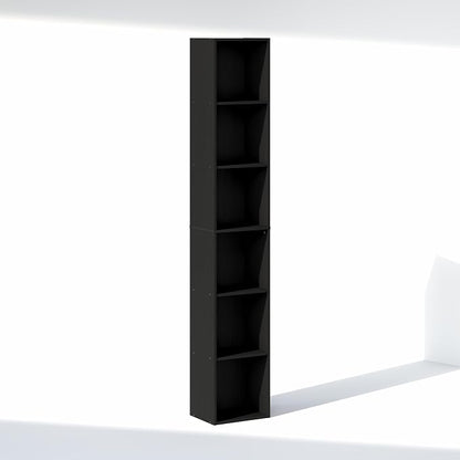 Furinno Cubicle 6-Tier Closet Organizers and Storage, Closet Organizer, Open Shelf Closet Storage, 21.1" W, for Wardrobe, Bedroom, Living Room, Blackwood